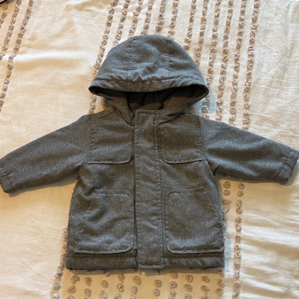 Old Navy Kids Gray Hooded Puffer Jacket